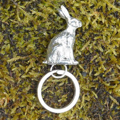 Hare Keyring, Hare Key Fob, Handmade, by William Sturt, in Fine Pewter