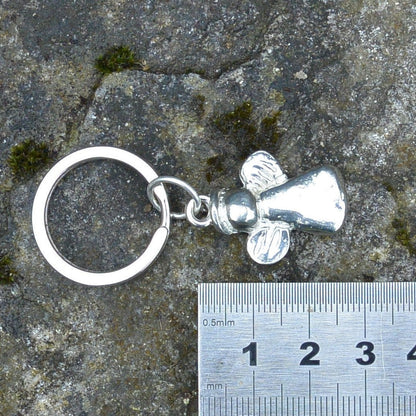 Guardian Angel Keyring, Bereavement  Gift,  Angel Key Fob, Handmade, by William Sturt, in Fine Pewter