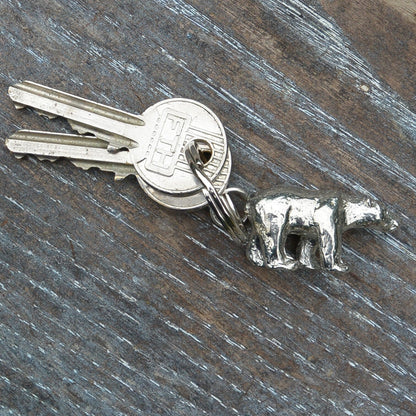 Polar Bear Keyring, Polar Bear Keychain, Handmade, by William Sturt, in Fine Pewter