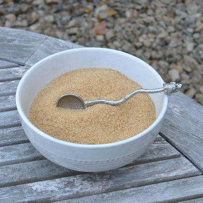 Robin Sugar Spoon With Round Bowl, Handcast in Fine Pewter by William Sturt