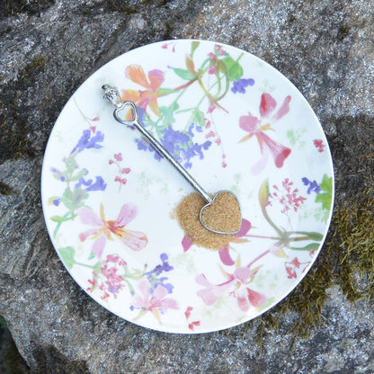 Robin and Heart Sugar Spoon, Handcast, in Fine Pewter, by William Sturt