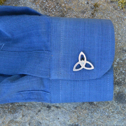 Triquetra Cufflinks, Handcast Pewter Cufflinks, Polished Finish