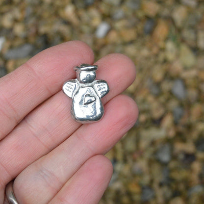 French Granny Angel Charm on Inspirational Card, Handmade in Fine Pewter, by William Sturt