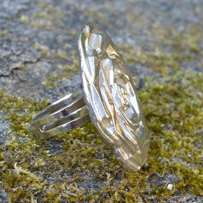 Rose Statement Ring, Rose Ring, Adjustable Ring, Handmade, in Fine Pewter, by William Sturt