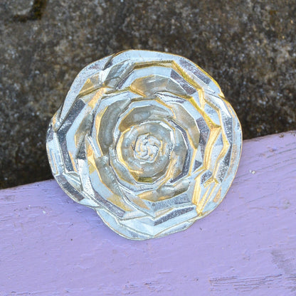 Rose Statement Ring, Rose Ring, Adjustable Ring, Handmade, in Fine Pewter, by William Sturt