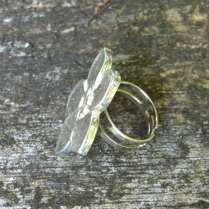 Forget Me Not Statement Ring, Forget Me Not Ring, Adjustable Ring, Handmade, in Fine Pewter, by William Sturt
