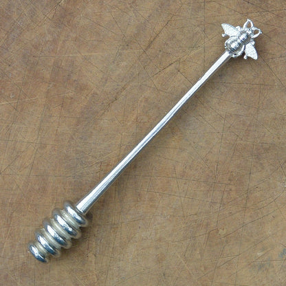 Bee Honey Dipper, Honey Dipper with Bee, Handmade, in Fine Pewter, by William Sturt