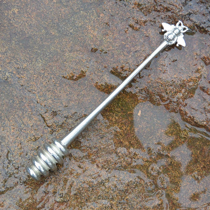 Bee Honey Dipper, Honey Dipper with Bee, Handmade, in Fine Pewter, by William Sturt