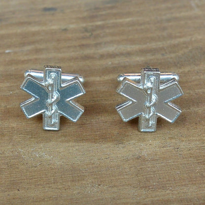 Emergency Services Cufflinks, Handcast Pewter Cufflinks, Polished Finish