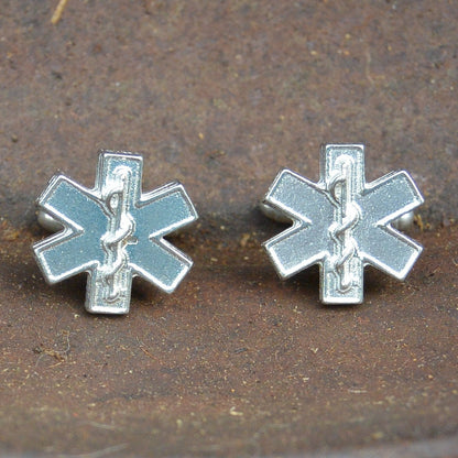 Emergency Services Cufflinks, Handcast Pewter Cufflinks, Polished Finish