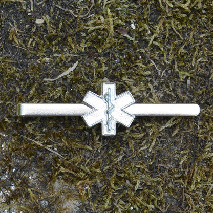 Emergency Services Tie Clip, Handcast Pewter Tie Clip, Polished Finish