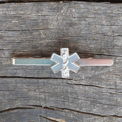 Emergency Services Tie Clip, Handcast Pewter Tie Clip, Polished Finish