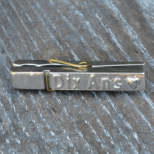 10 Ans (10 Years) Clothes Peg Paper Weight, Handmade, in Fine Pewter, by William Sturt