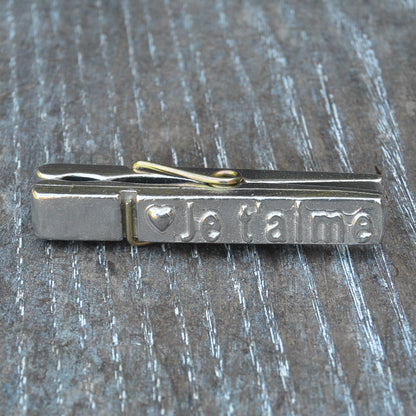 Je T'Aime (I Love You) Clothes Peg Fridge Magnet, Fridge Magnet Peg, Handmade, in Fine Pewter, by William Sturt