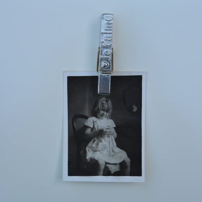 Je T'Aime (I Love You) Clothes Peg Fridge Magnet, Fridge Magnet Peg, Handmade, in Fine Pewter, by William Sturt