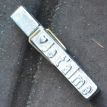 Je T'Aime (I Love You) Clothes Peg Paper Weight, Poly Paper Weight, Three Hearts Photo Peg, Handmade, in Fine Pewter, by William Sturt