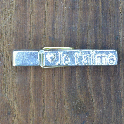 Je T'Aime (I Love You) Clothes Peg Paper Weight, Poly Paper Weight, Three Hearts Photo Peg, Handmade, in Fine Pewter, by William Sturt