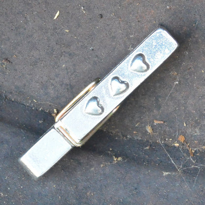 Three Hearts Clothes Peg Paper Weight, Poly Paper Weight, Three Hearts Photo Peg, Handmade, in Fine Pewter, by William Sturt