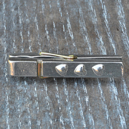 Three Hearts Clothes Peg Fridge Magnet, Hearts Fridge Magnet Peg, Handmade, in Fine Pewter, by William Sturt