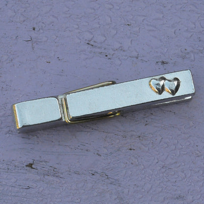 Two Hearts Clothes Peg Paper Weight, Hearts Photo Peg, Handmade, in Fine Pewter, by William Sturt
