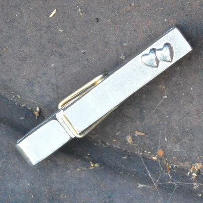 Two Hearts Clothes Peg Paper Weight, Hearts Photo Peg, Handmade, in Fine Pewter, by William Sturt