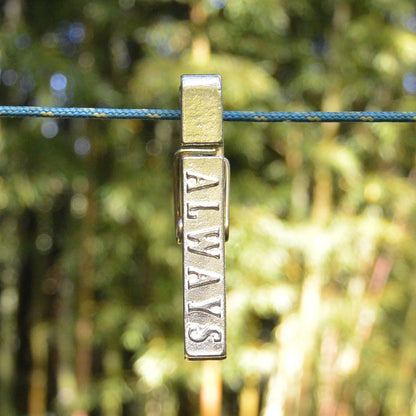 Clothes Peg Paper Weight With "Always", Handmade, in Fine Pewter, by William Sturt