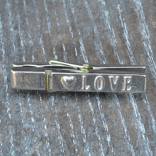 Love Clothes Peg Paper Weight, French Photo Peg, Handmade, in Fine Pewter, by William Sturt