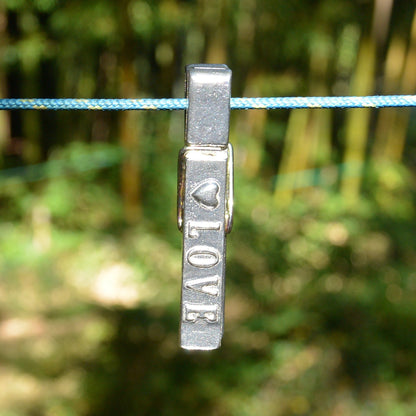 Love Clothes Peg Paper Weight, French Photo Peg, Handmade, in Fine Pewter, by William Sturt