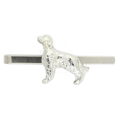 Setter Dog Tie Clip, Handcast Pewter Tie Clip, Polished Finish