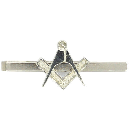 Masonic Tie Clip (Square and Compass Design), Handcast Pewter Tie Clip, Polished Finish