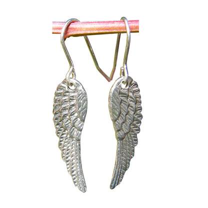 Angel Wing Earrings, Angel Wing Jewelry, Handmade in Fine Pewter, by William Sturt