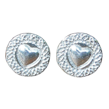 Celtic Heart Cufflinks, Handcast Pewter Cufflinks, Polished Finish