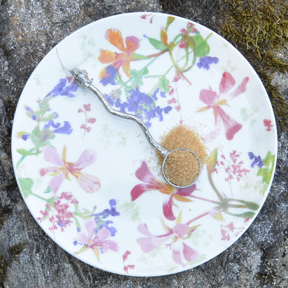 Robin Sugar Spoon With Round Bowl, Handcast in Fine Pewter by William Sturt