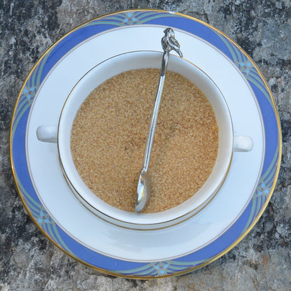 Robin on Heart Sugar Spoon With Round Bowl, Handcast, in Fine Pewter, by William Sturt