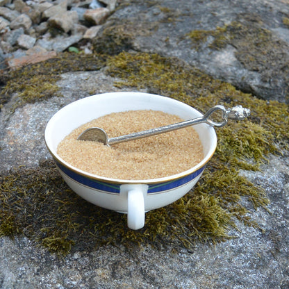 Robin and Heart Sugar Spoon, Handcast, in Fine Pewter, by William Sturt