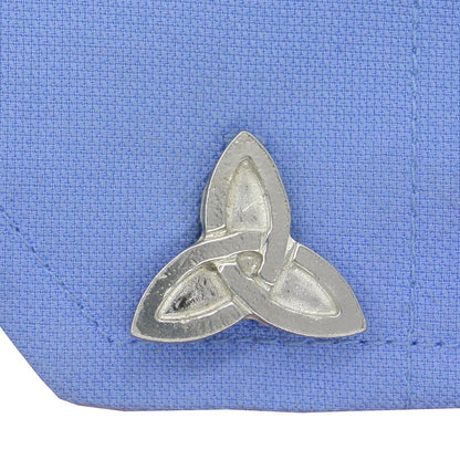 Triquetra Cufflinks (Solid Design), Handcast Pewter Cufflinks, Polished Finish