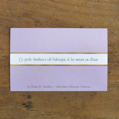 French Granny Heart Charm on Inspirational Card, Handmade in Fine Pewter, by William Sturt