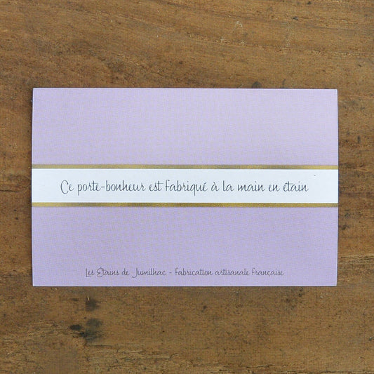 French Granny Heart Charm on Inspirational Card, Handmade in Fine Pewter, by William Sturt