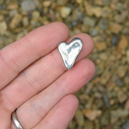 French Granny Heart Charm on Inspirational Card, Handmade in Fine Pewter, by William Sturt