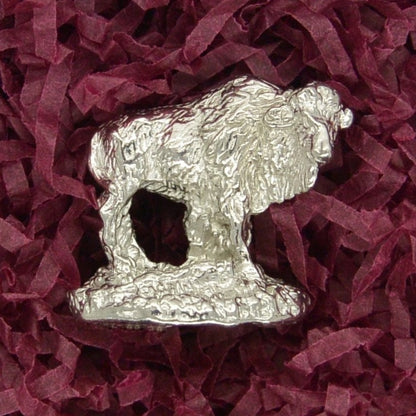 Bison Figurine, Buffalo Pet, Miniature Bison, Handmade, Hand Crafted, in Fine Pewter, by William Sturt
