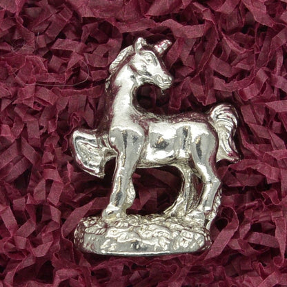 Unicorn Figurine, Miniature Unicorn, Handmade, in Fine Pewter, by William Sturt
