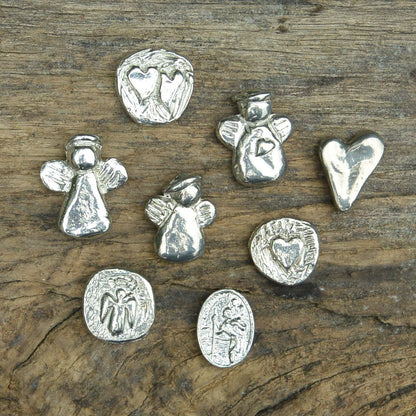 Je T'Aime pewter pocket charm, handmade in Fine Pewter by William Sturt
