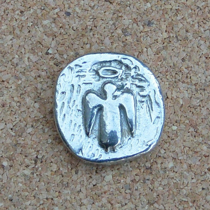 Greetings Card, Gift Card, with Handmade Pewter Angel Pocket Token, Cast by William Sturt