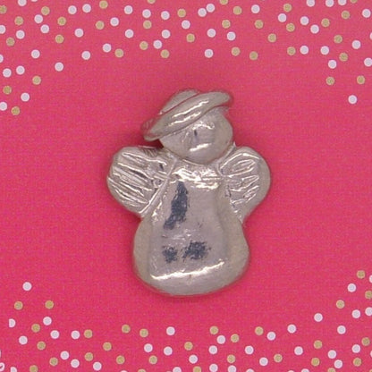 Angel Guardian, Good Luck, Greetings Card, Gift Card, with Handmade Pewter Angel Pocket Token, Cast by William Sturt
