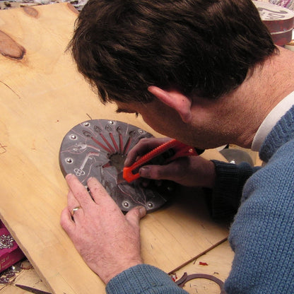 1957 Pewter Sixpence Tie Clip, Handmade, in Fine Pewter, by William Sturt