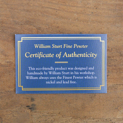 1957 Pewter Sixpence Tie Clip, Handmade, in Fine Pewter, by William Sturt