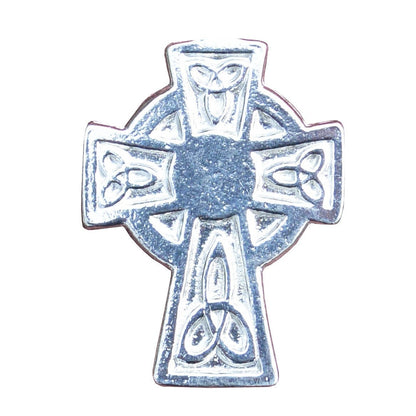 Trinity Cross Scarf Ring, Handcast Pewter, Polished Finish