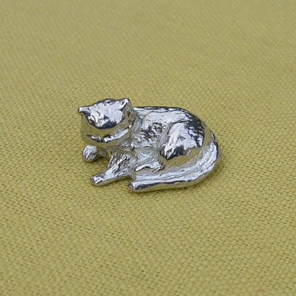 Tiny Cat Figurine, Cat Gift, Handmade, In Fine Pewter, by William Sturt