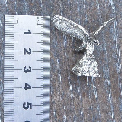 Eagle Figurine, Lucky Eagle, Miniature, Eagle Totem, Handmade, in Fine Pewter, by William Sturt