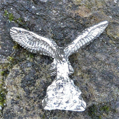 Eagle Figurine, Lucky Eagle, Miniature, Eagle Totem, Handmade, in Fine Pewter, by William Sturt